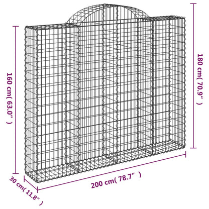 Cesti Gabbioni ad Arco 2 pz 200x30x160/180 cm Ferro Zincato | homemem39