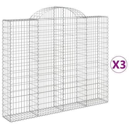 Cesti Gabbioni ad Arco 3 pz 200x30x160/180 cm Ferro Zincato | homemem39