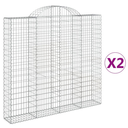 Cesti Gabbioni ad Arco 2 pz 200x30x180/200 cm Ferro Zincato