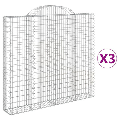 Cesti Gabbioni ad Arco 3 pz 200x30x180/200 cm Ferro Zincato