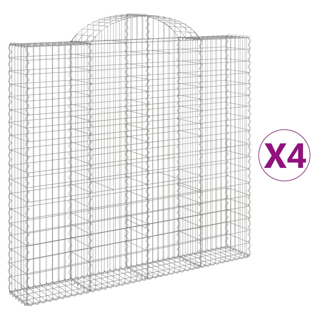 Cesti Gabbioni ad Arco 4 pz 200x30x180/200 cm Ferro Zincato | homemem39