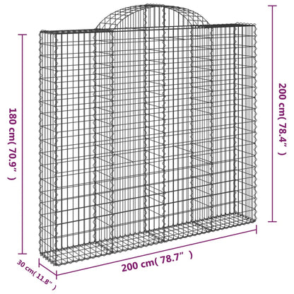 Cesti Gabbioni ad Arco 6 pz 200x30x180/200 cm Ferro Zincato | homemem39
