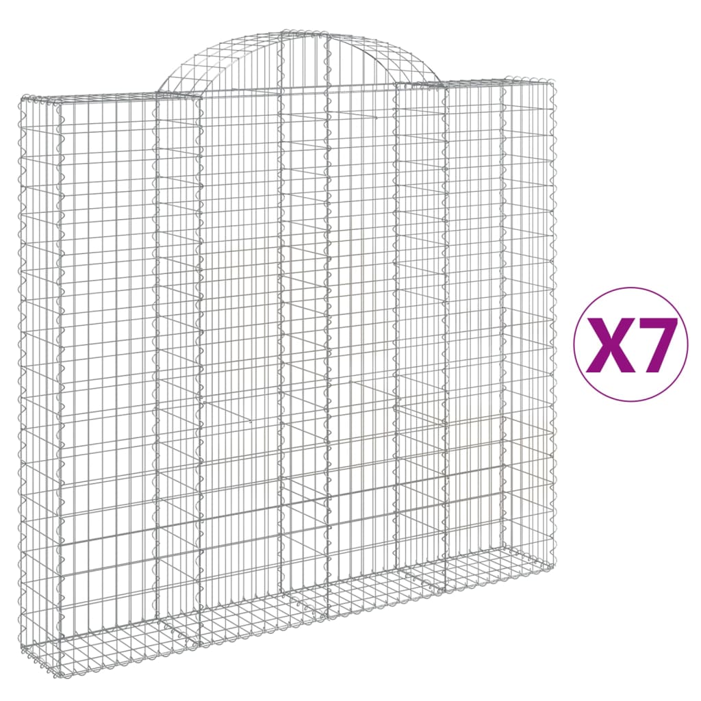 Cesti Gabbioni ad Arco 7 pz 200x30x180/200 cm Ferro Zincato