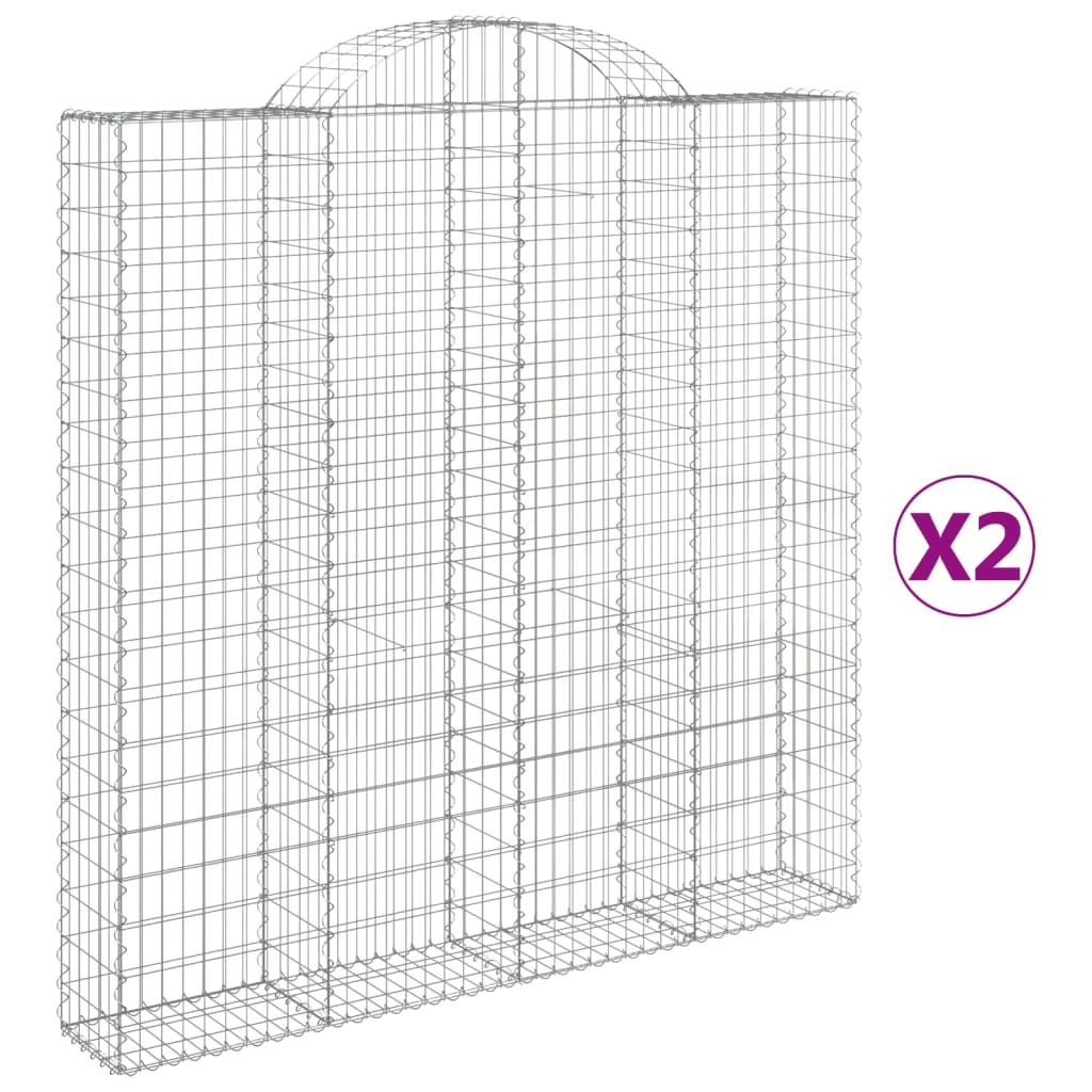 Cesti Gabbioni ad Arco 2 pz 200x30x200/220 cm Ferro Zincato | homemem39