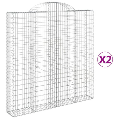 Cesti Gabbioni ad Arco 2 pz 200x30x200/220 cm Ferro Zincato | homemem39