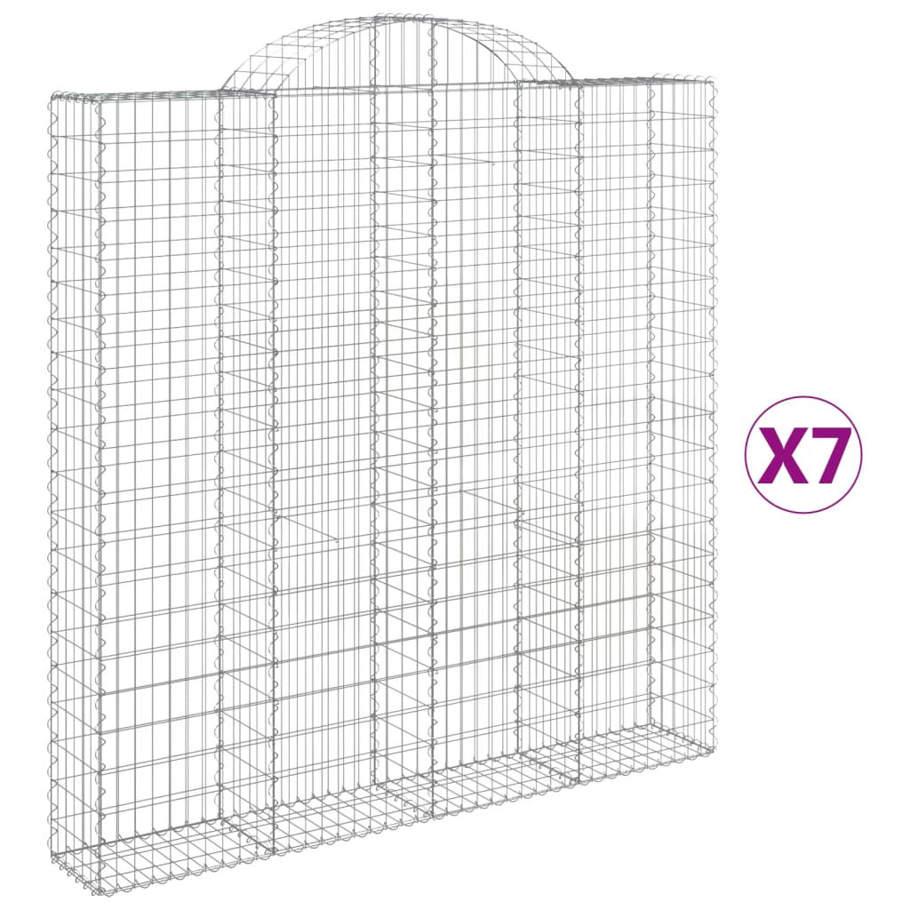Cesti Gabbioni ad Arco 7 pz 200x30x200/220 cm Ferro Zincato | homemem39