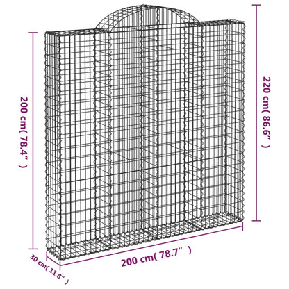 Cesti Gabbioni ad Arco 7 pz 200x30x200/220 cm Ferro Zincato | homemem39