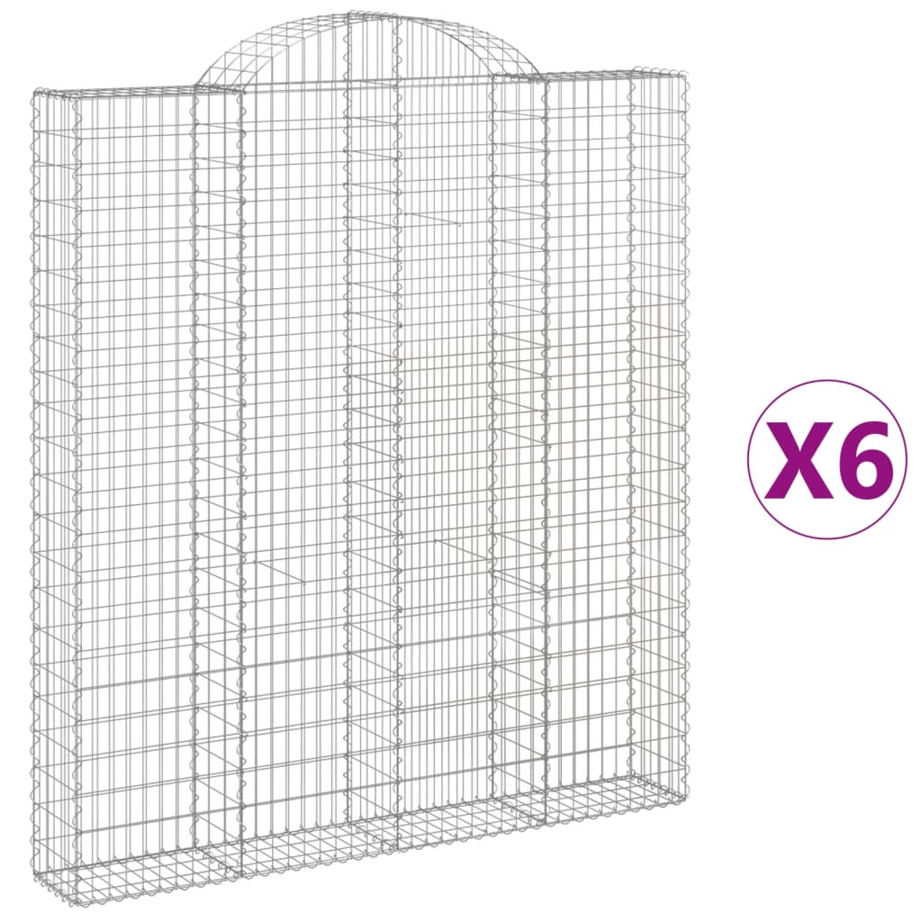 Cesti Gabbioni ad Arco 6 pz 200x30x220/240 cm Ferro Zincato | homemem39
