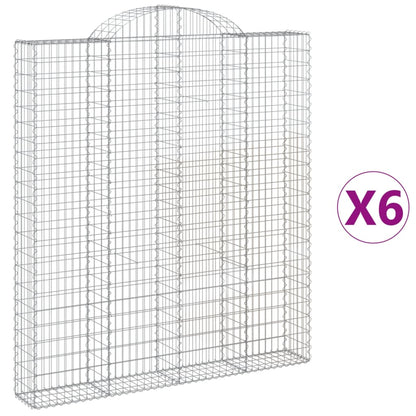 Cesti Gabbioni ad Arco 6 pz 200x30x220/240 cm Ferro Zincato | homemem39