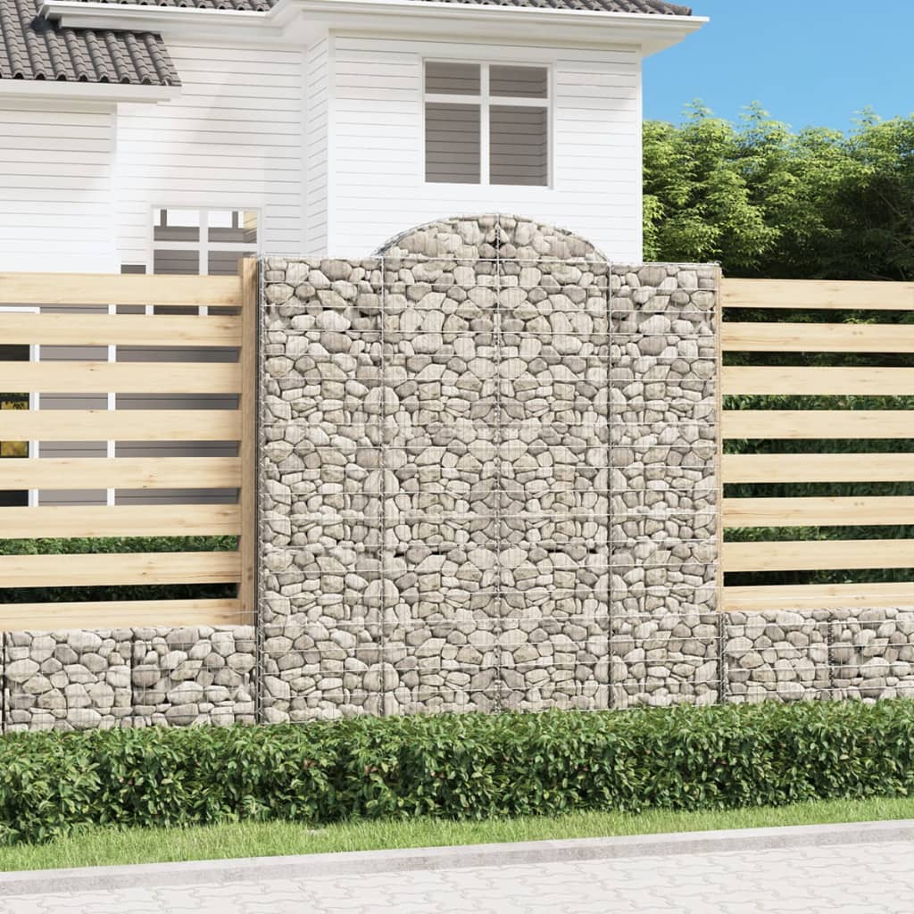 Cesti Gabbioni ad Arco 6 pz 200x30x220/240 cm Ferro Zincato | homemem39