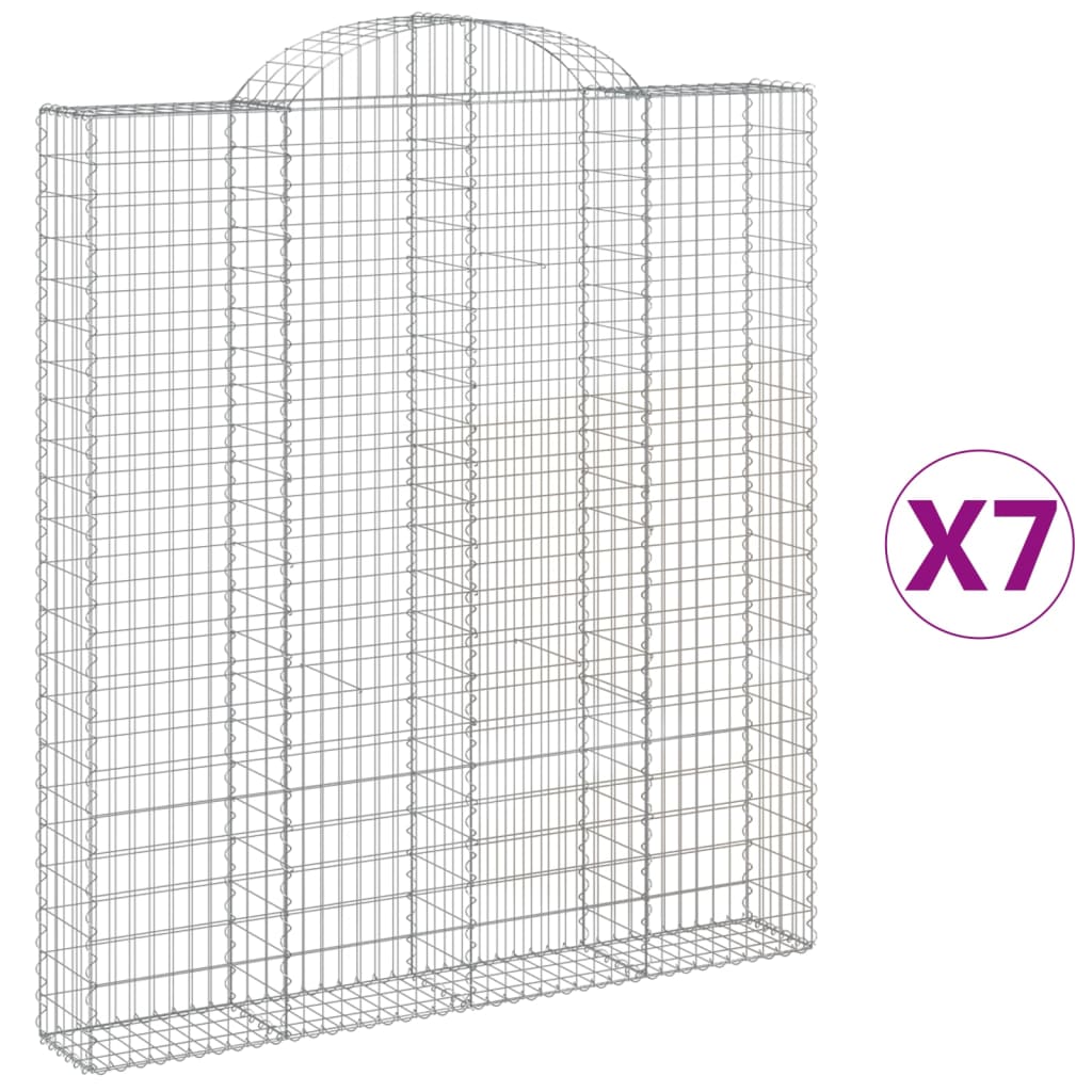 Cesti Gabbioni ad Arco 7 pz 200x30x220/240 cm Ferro Zincato | homemem39