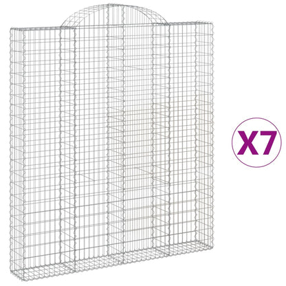 Cesti Gabbioni ad Arco 7 pz 200x30x220/240 cm Ferro Zincato | homemem39