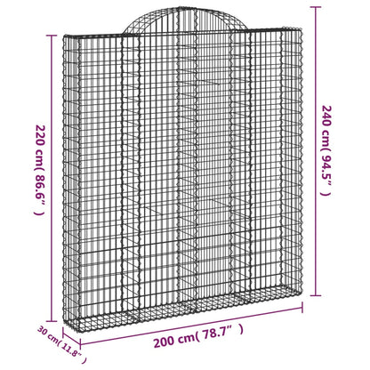 Cesti Gabbioni ad Arco 7 pz 200x30x220/240 cm Ferro Zincato - homemem39
