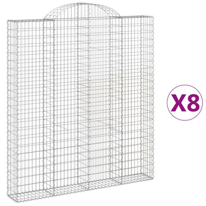 Cesti Gabbioni ad Arco 8 pz 200x30x220/240 cm Ferro Zincato | homemem39