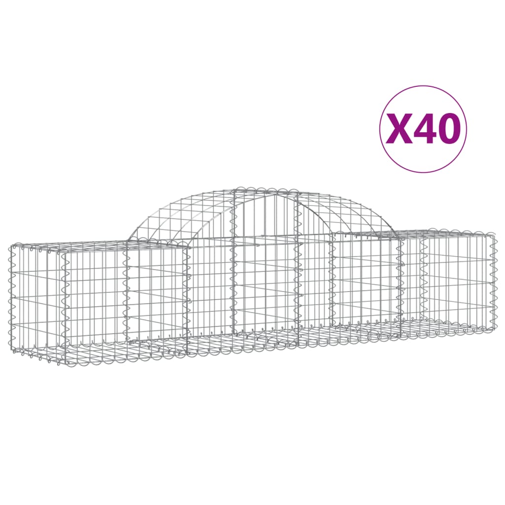 Cesti Gabbioni ad Arco 40 pz 200x50x40/60 cm Ferro Zincato | homemem39