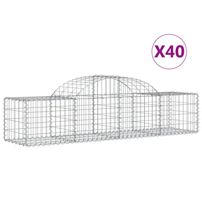 Cesti Gabbioni ad Arco 40 pz 200x50x40/60 cm Ferro Zincato | homemem39