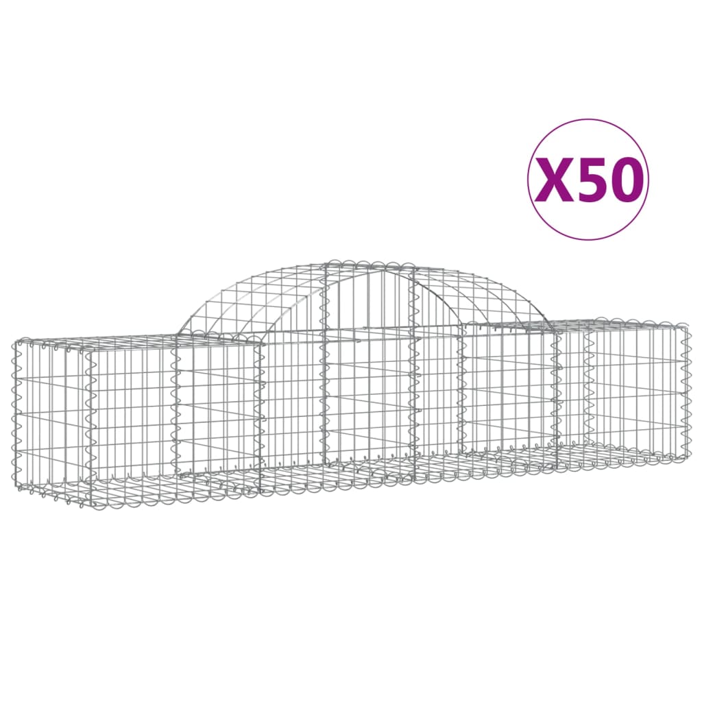 Cesti Gabbioni ad Arco 50 pz 200x50x40/60 cm Ferro Zincato | homemem39