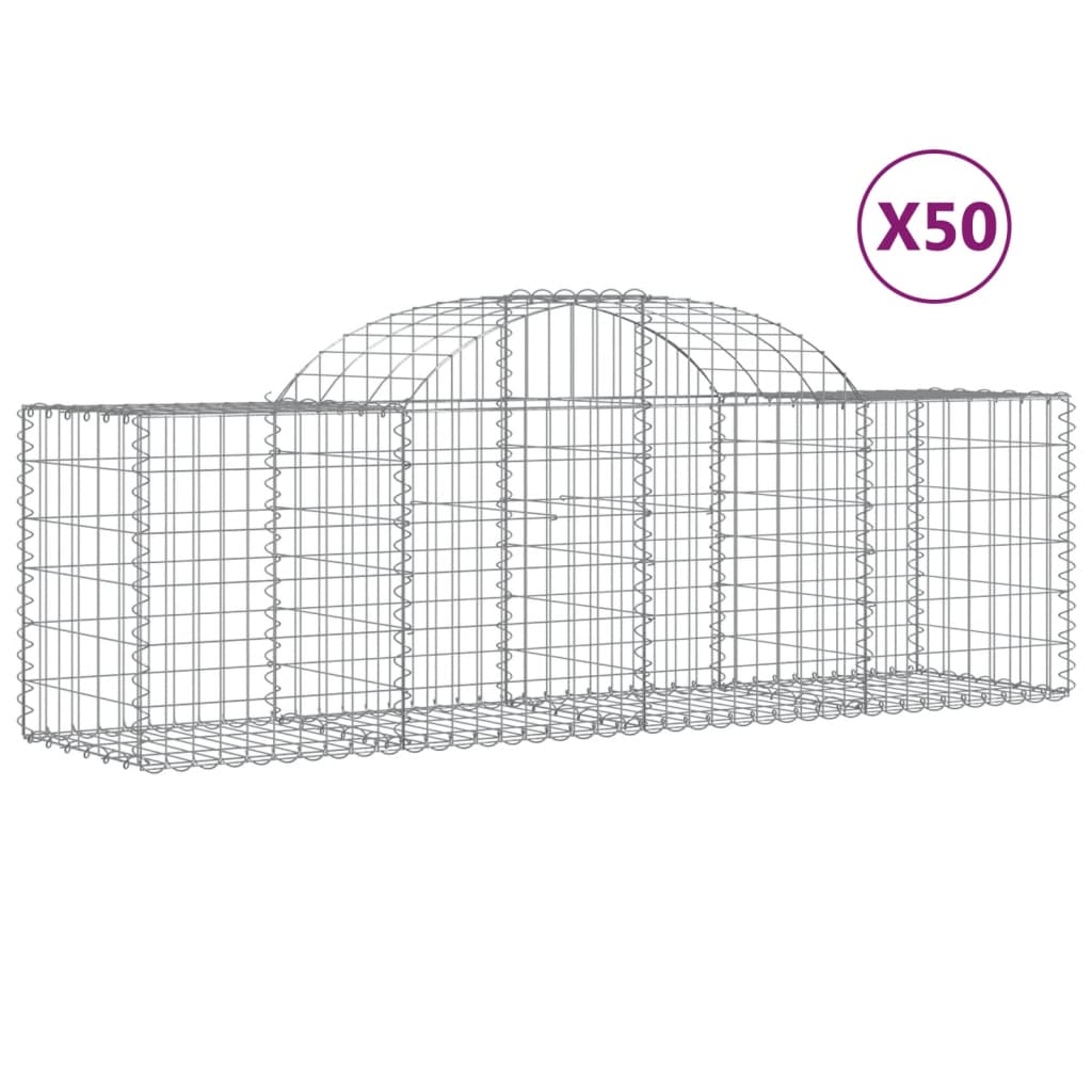 Cesti Gabbioni ad Arco 50 pz 200x50x60/80 cm Ferro Zincato | homemem39