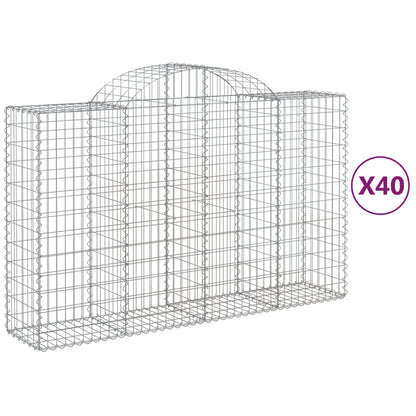 Cesti Gabbioni ad Arco 40 pz 200x50x120/140 cm Ferro Zincato | homemem39