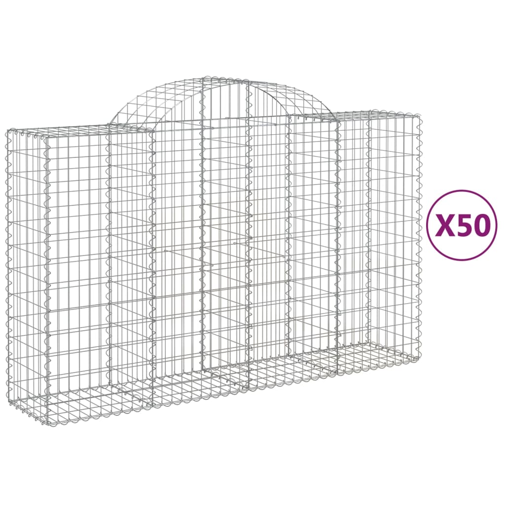 Cesti Gabbioni ad Arco 50 pz 200x50x120/140 cm Ferro Zincato | homemem39