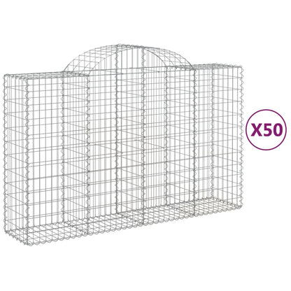 Cesti Gabbioni ad Arco 50 pz 200x50x120/140 cm Ferro Zincato | homemem39