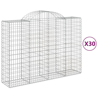 Cesti Gabbioni ad Arco 30 pz 200x50x140/160 cm Ferro Zincato | homemem39