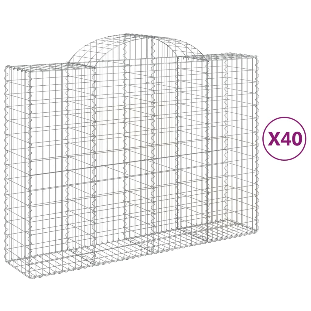 Cesti Gabbioni ad Arco 40 pz 200x50x140/160 cm Ferro Zincato | homemem39