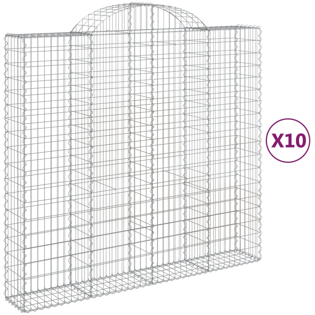 Cesti Gabbioni ad Arco 10 pz 200x50x180/200 cm Ferro Zincato - homemem39