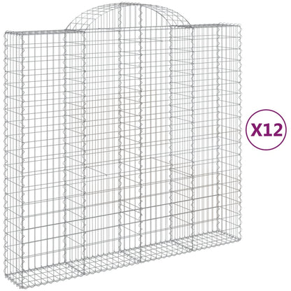 Cesti Gabbioni ad Arco 12 pz 200x50x180/200 cm Ferro Zincato - homemem39