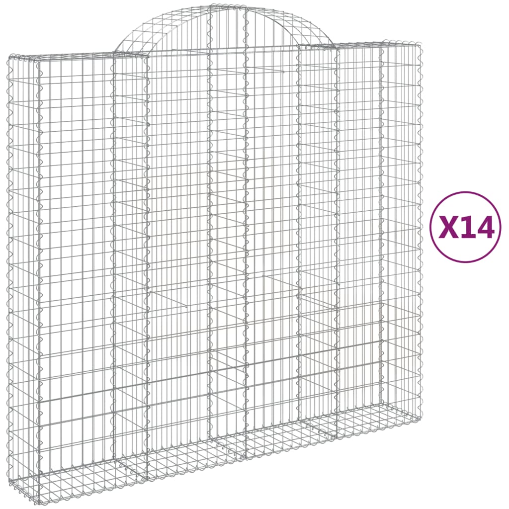 Cesti Gabbioni ad Arco 14 pz 200x50x180/200 cm Ferro Zincato - homemem39