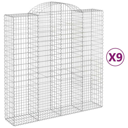 Cesti Gabbioni ad Arco 9 pz 200x50x200/220 cm Ferro Zincato | homemem39