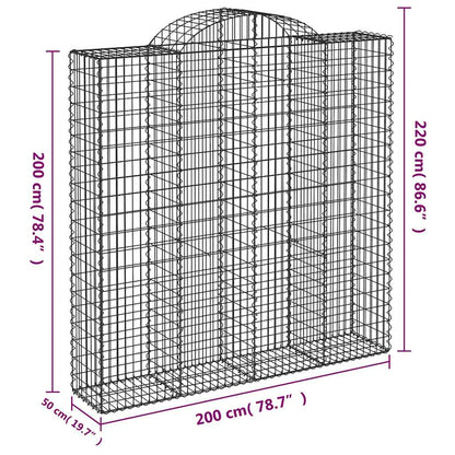 Cesti Gabbioni ad Arco 9 pz 200x50x200/220 cm Ferro Zincato | homemem39