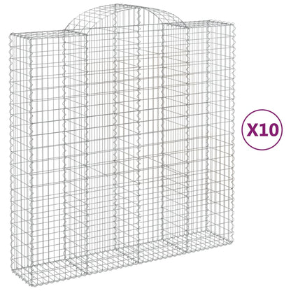 Cesti Gabbioni ad Arco 10 pz 200x50x200/220 cm Ferro Zincato | homemem39