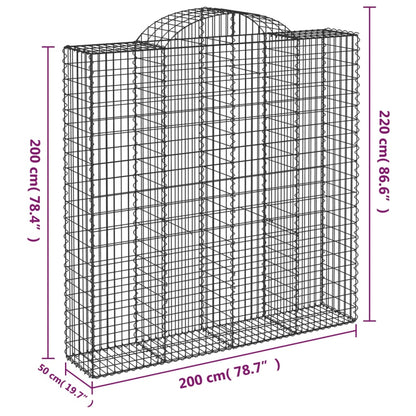 Cesti Gabbioni ad Arco 10 pz 200x50x200/220 cm Ferro Zincato | homemem39