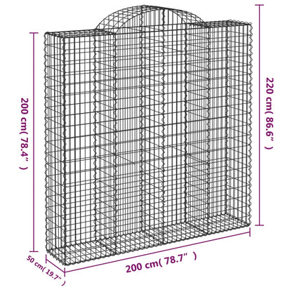 Cesti Gabbioni ad Arco 15 pz 200x50x200/220 cm Ferro Zincato