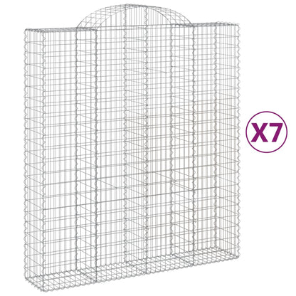 Cesti Gabbioni ad Arco 7 pz 200x50x220/240 cm Ferro Zincato