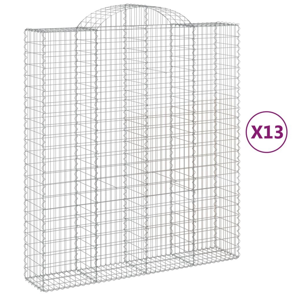 Cesti Gabbioni ad Arco 13 pz 200x50x220/240 cm Ferro Zincato | homemem39