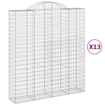 Cesti Gabbioni ad Arco 13 pz 200x50x220/240 cm Ferro Zincato | homemem39