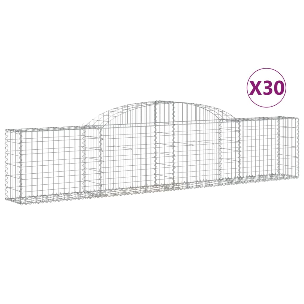 Cesti Gabbioni ad Arco 30 pz 300x30x60/80 cm Ferro Zincato | homemem39