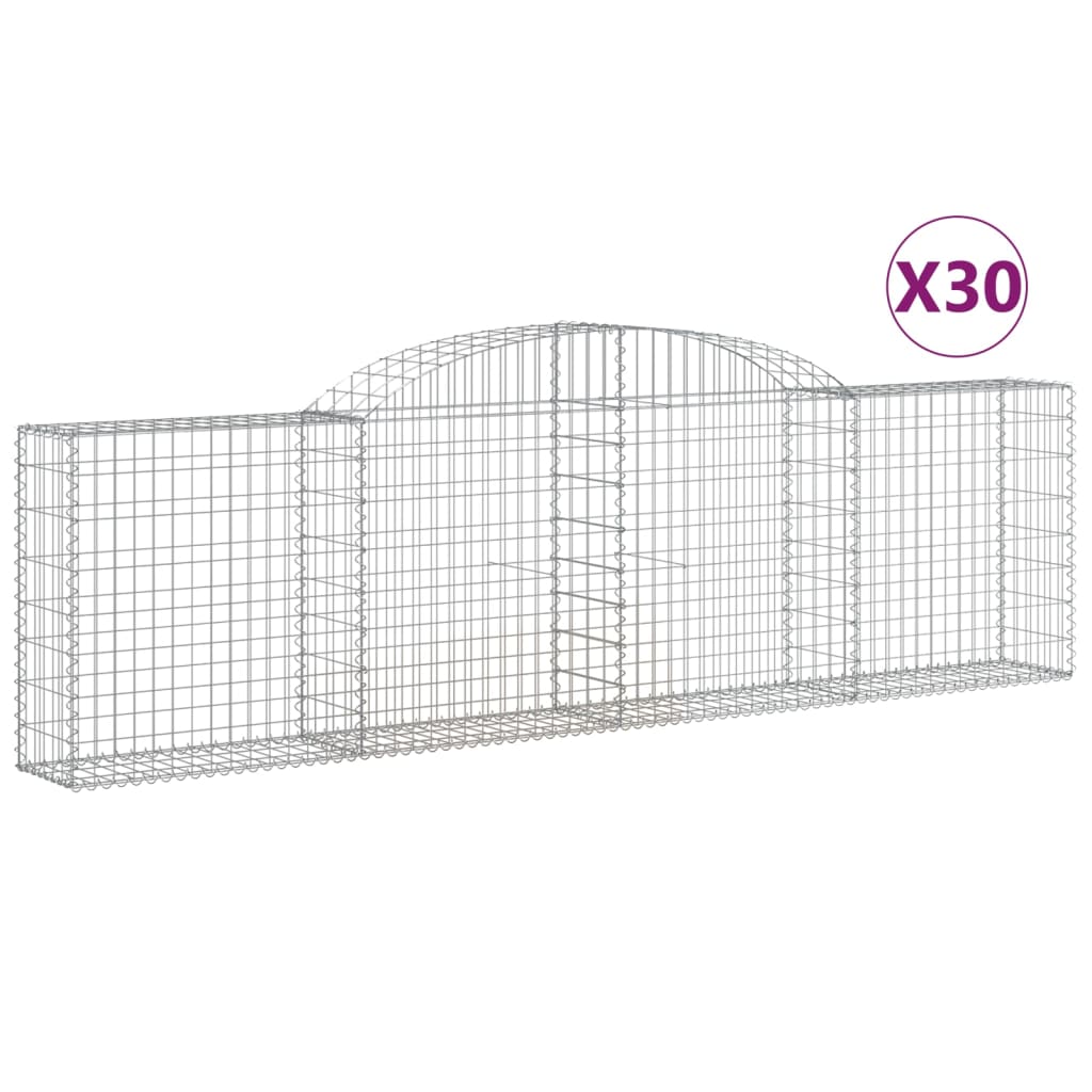Cesti Gabbioni ad Arco 30 pz 300x30x80/100 cm Ferro Zincato | homemem39