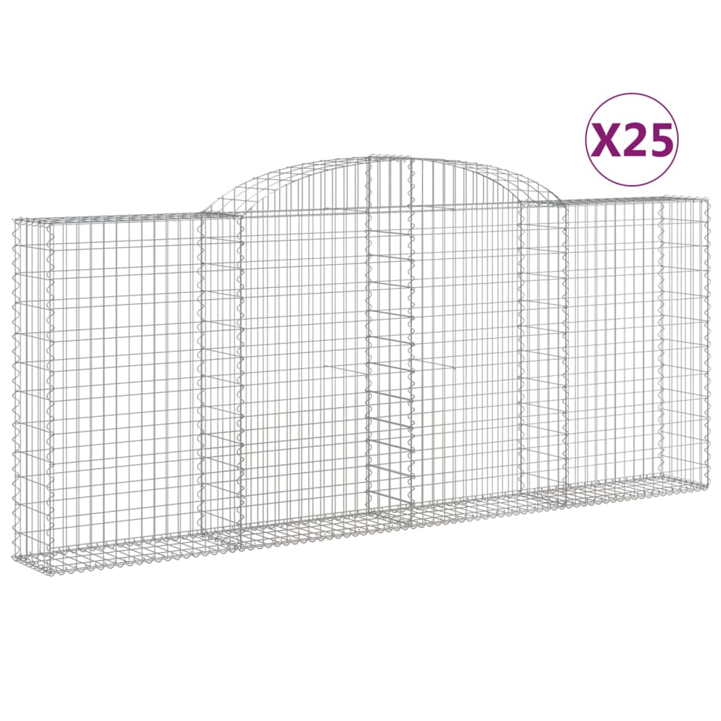 Cesti Gabbioni ad Arco 25 pz 300x30x120/140 cm Ferro Zincato - homemem39