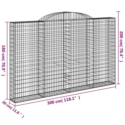 Cesti Gabbioni ad Arco 4 pz 300x30x180/200 cm Ferro Zincato