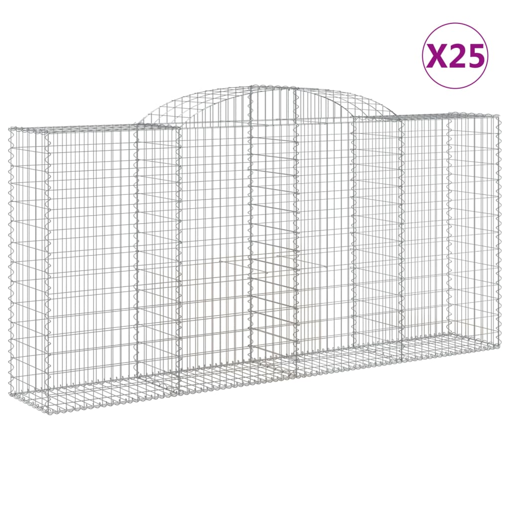 Cesti Gabbioni ad Arco 25 pz 300x50x140/160 cm Ferro Zincato