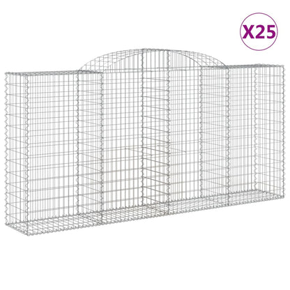 Cesti Gabbioni ad Arco 25 pz 300x50x140/160 cm Ferro Zincato