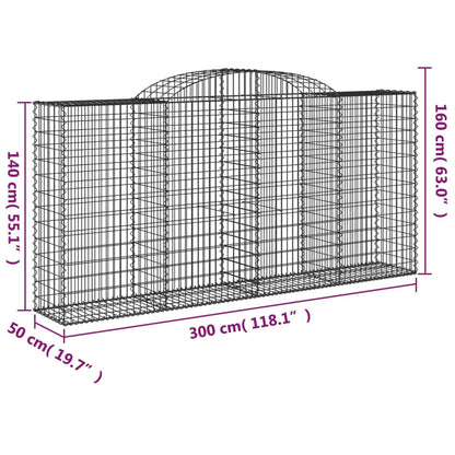 Cesti Gabbioni ad Arco 25 pz 300x50x140/160 cm Ferro Zincato - homemem39