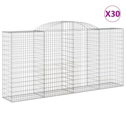 Cesti Gabbioni ad Arco 30 pz 300x50x140/160 cm Ferro Zincato