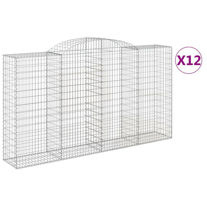 Cesti Gabbioni ad Arco 12 pz 300x50x160/180 cm Ferro Zincato | homemem39