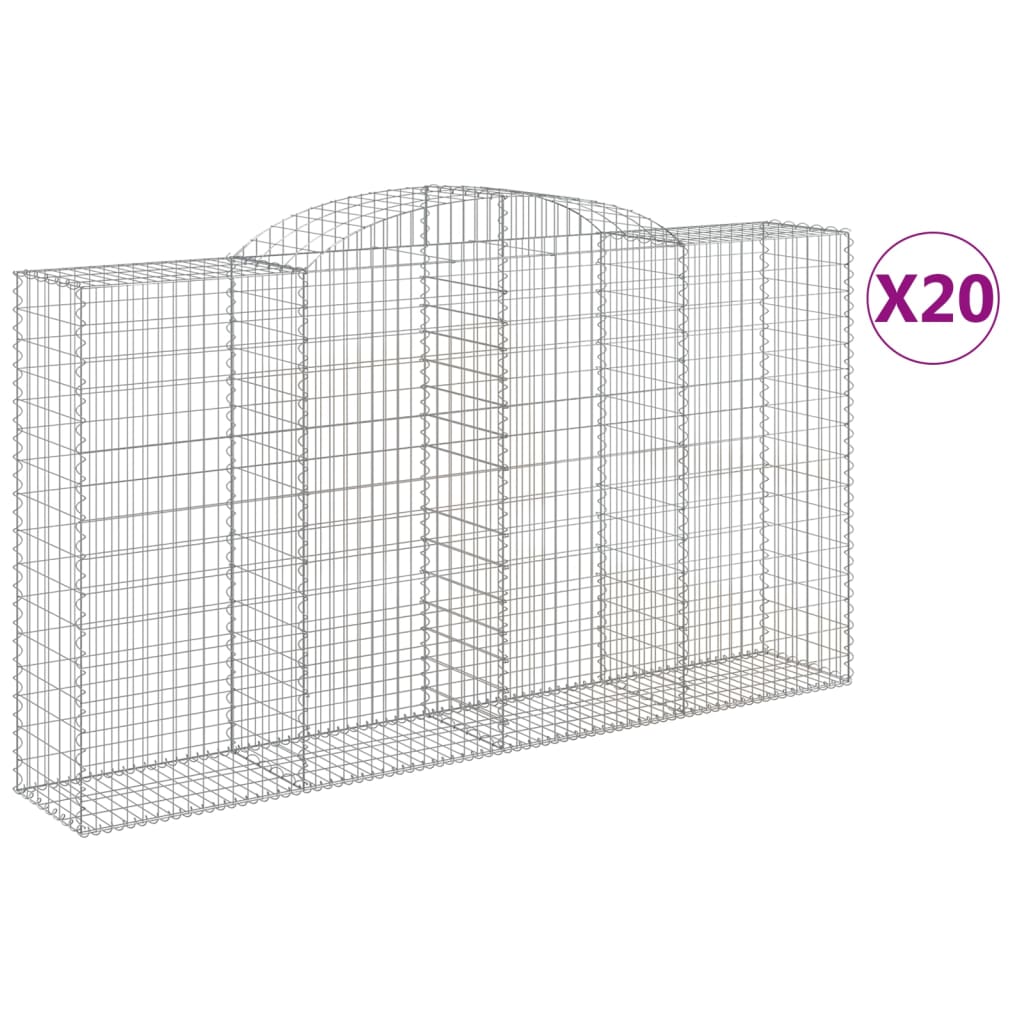 Cesti Gabbioni ad Arco 20 pz 300x50x160/180 cm Ferro Zincato | homemem39