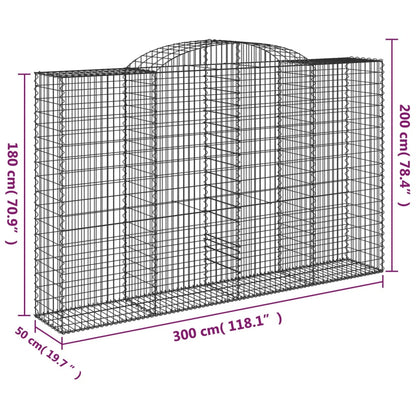 Cesti Gabbioni ad Arco 7 pz 300x50x180/200 cm Ferro Zincato - homemem39