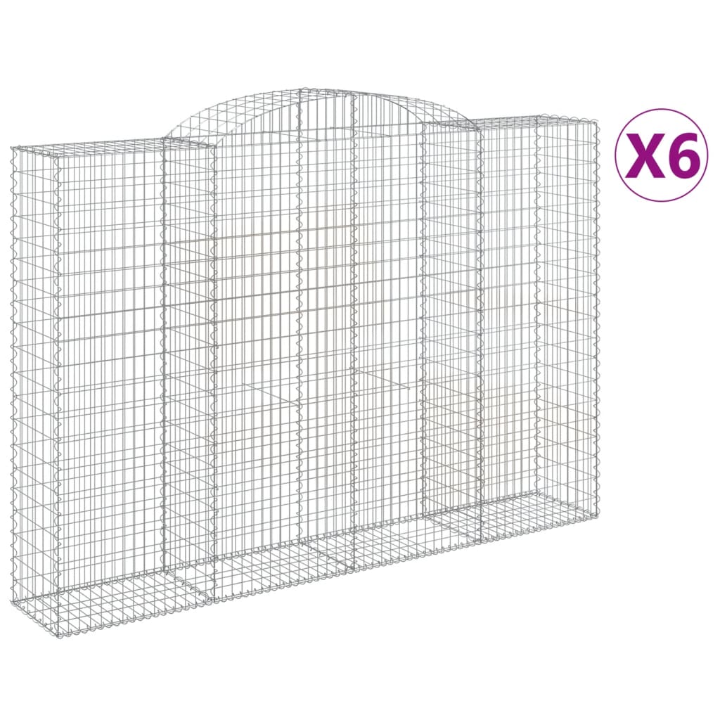 Cesti Gabbioni ad Arco 6 pz 300x50x200/220 cm Ferro Zincato | homemem39
